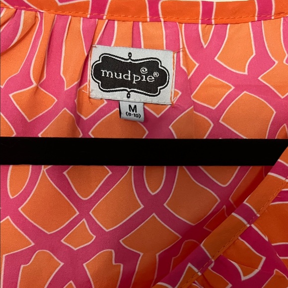 Mud Pie Pink and Orange Geometric Blouse - Picture 2 of 6